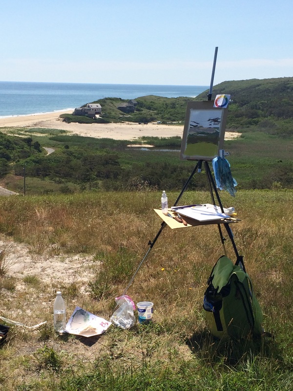 Painting with Nancy McCarthy's class.  Pamet Hollow, Truro, MA